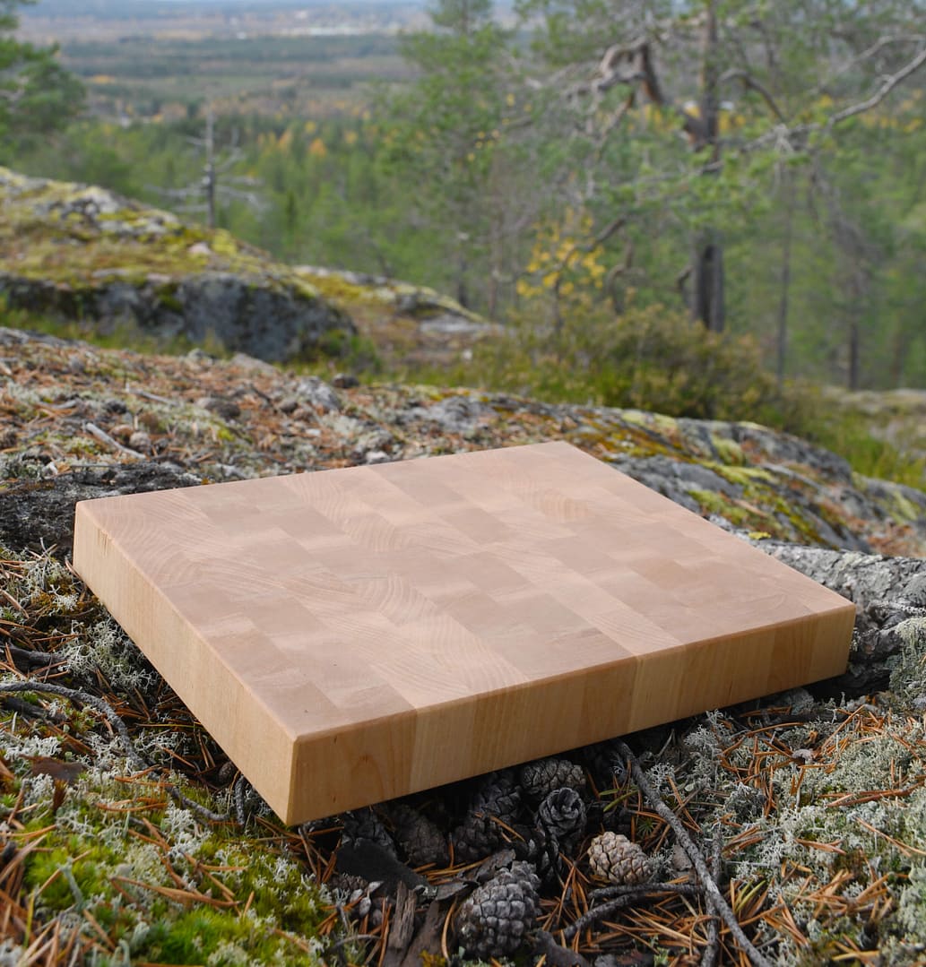 Päätypuinen leikkuulauta koivua 31 x 24 x 3,8cm